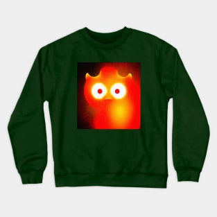 Colourful dragon looking through flames Crewneck Sweatshirt